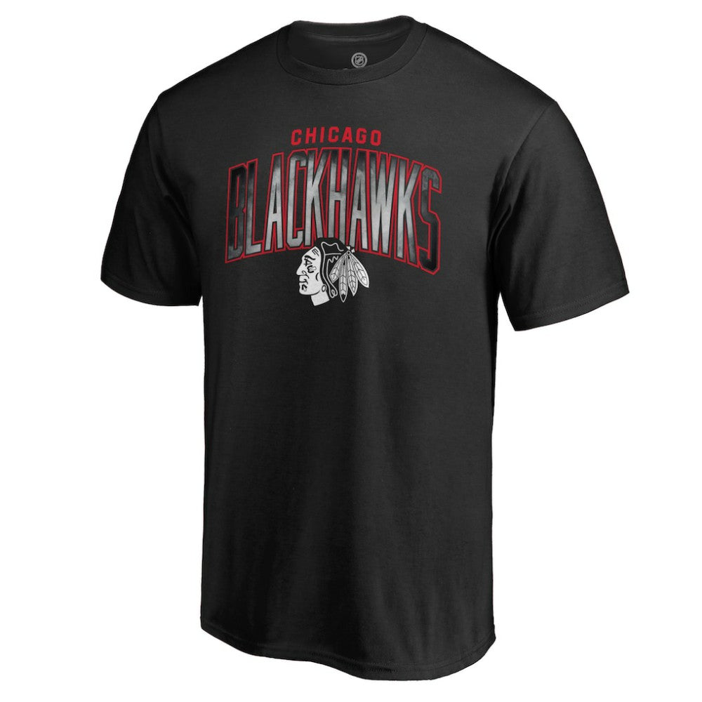 Chicago Blackhawks Arch Smoke T-Shirt - Black - NHL 3255487