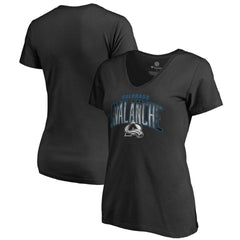 Colorado Avalanche Women's Arch Smoke V-Neck T-Shirt - Black - NHL 3255550