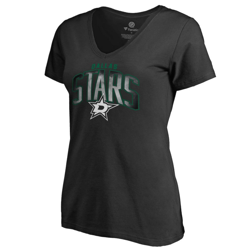 Dallas Stars Women's Arch Smoke V-Neck T-Shirt - Black - NHL 3255552