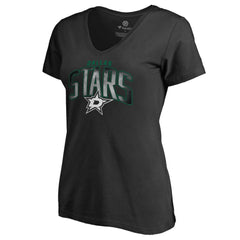 Dallas Stars Women's Arch Smoke V-Neck T-Shirt - Black - NHL 3255552