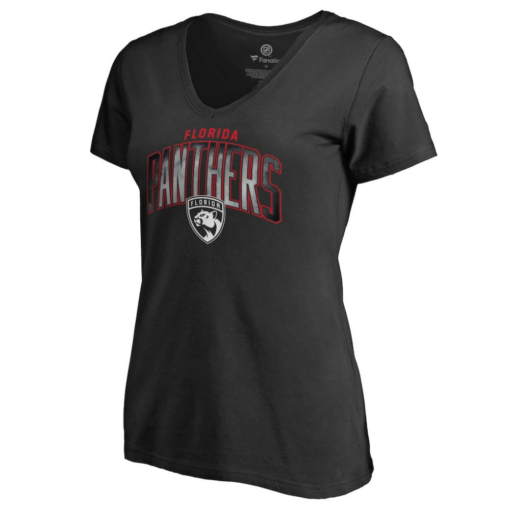 Florida Panthers Women's Arch Smoke V-Neck T-Shirt - Black - NHL 3255555
