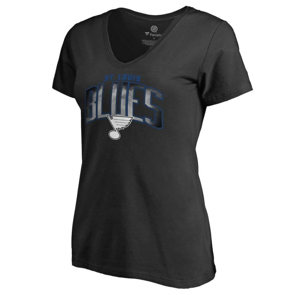 St. Louis Blues Women's Arch Smoke V-Neck T-Shirt - Black - NHL 3255567