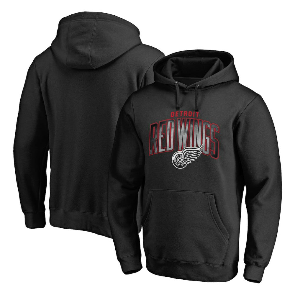 Detroit Red Wings Arch Smoke Pullover Hoodie - Black - NHL 3255615