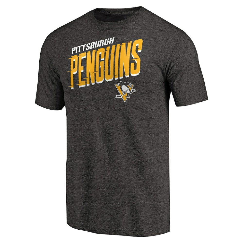 Pittsburgh Penguins Slant Strike Tri-Blend T-Shirt - Black - NHL 3255851