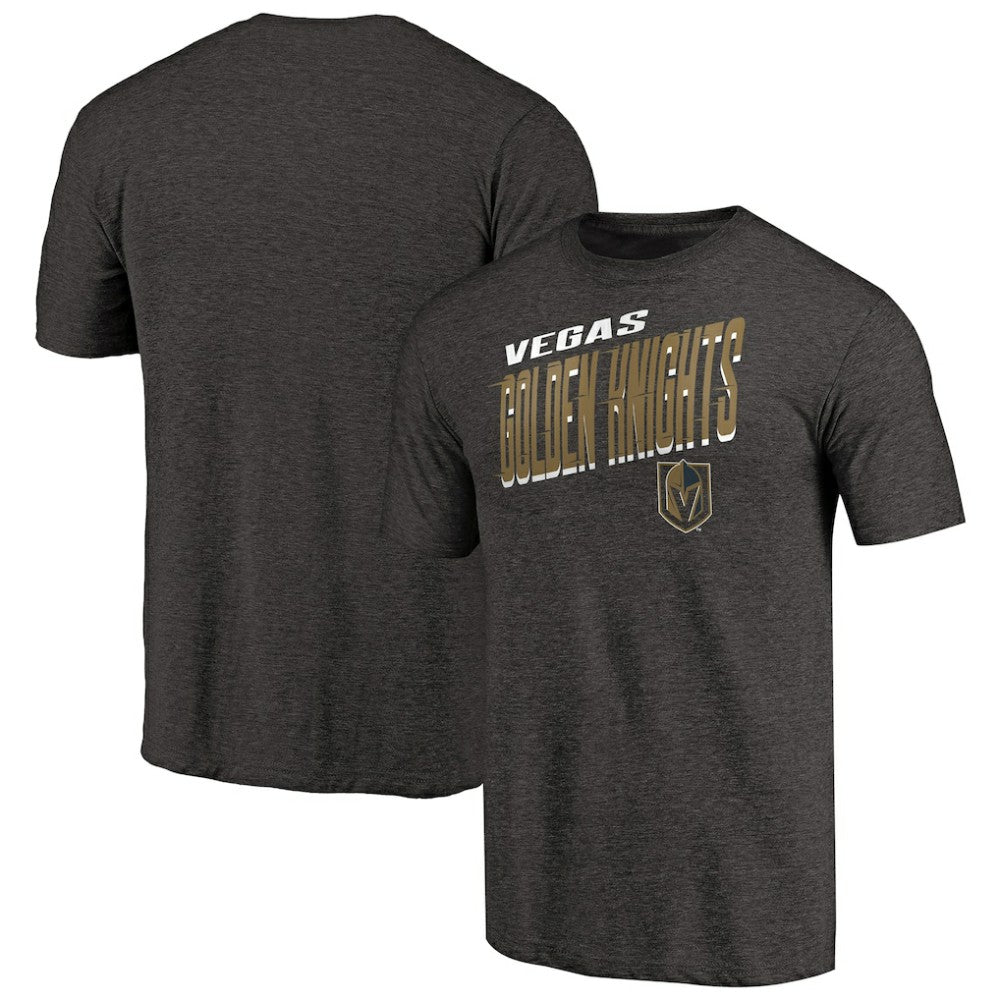 Vegas Golden Knights Slant Strike Tri-Blend T-Shirt - Black - NHL 3255857