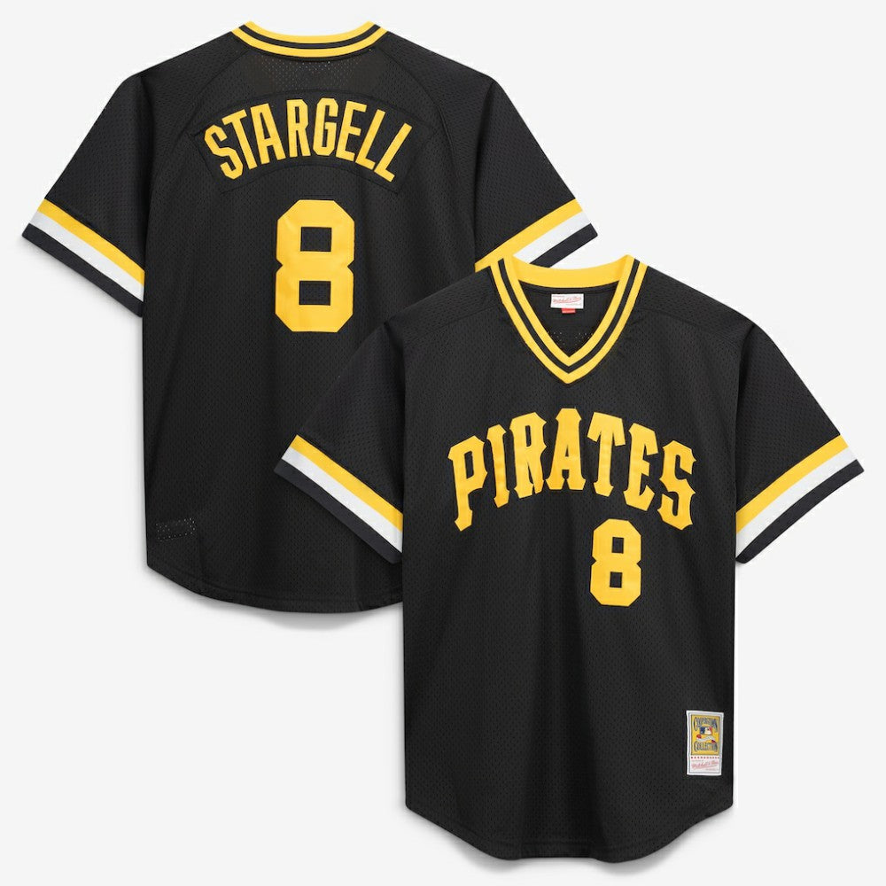 Willie Stargell Pittsburgh Pirates Mitchell & Ness Cooperstown Collection Big & Tall Mesh Batting Practice Jersey - Black - Mitchell & Ness on Sale