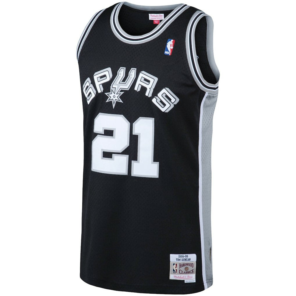 Tim Duncan San Antonio Spurs 1998/99 Big & Tall Hardwood Classics Swingman Jersey Black | Mitchell & Ness online