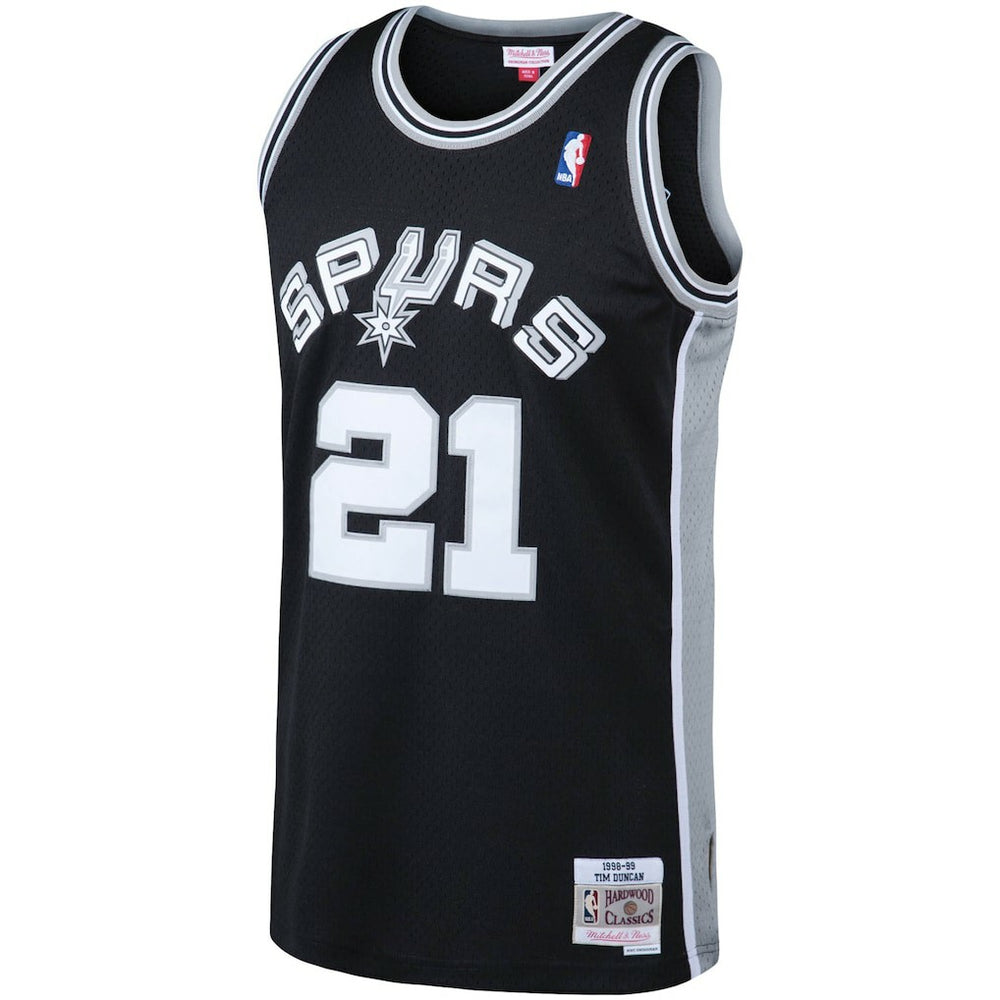 Tim Duncan San Antonio Spurs 1998/99 Big & Tall Hardwood Classics Swingman Jersey Black | Mitchell & Ness online