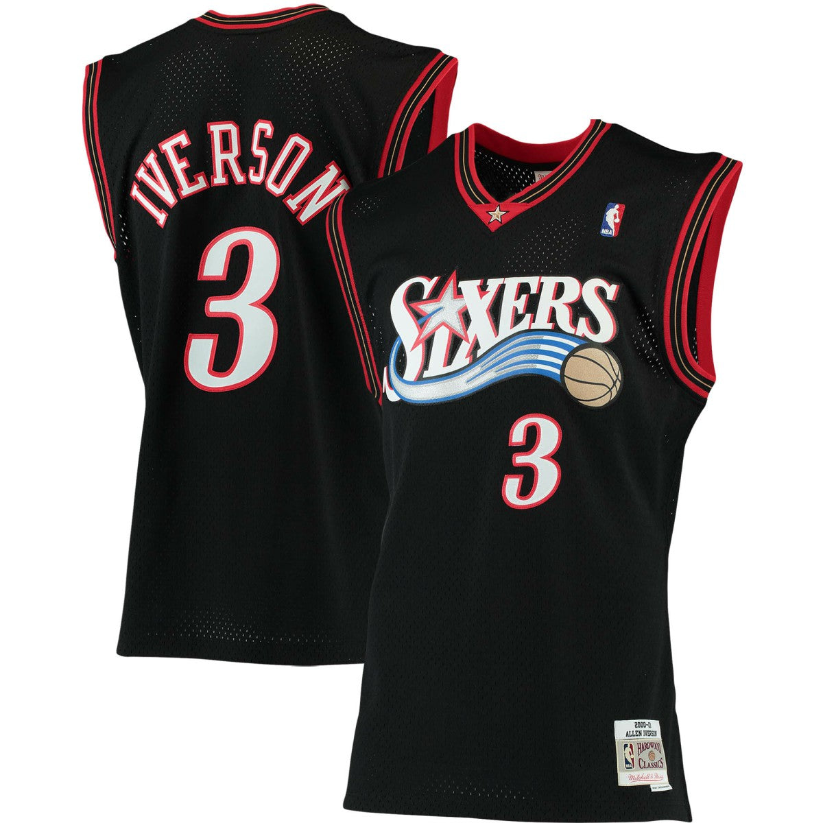 Allen Iverson Philadelphia 76ers 2000/01 Big & Tall Hardwood Classics Swingman Jersey Black | Mitchell & Ness online
