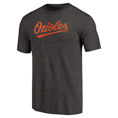 Baltimore Orioles Team Wordmark Tri-Blend T-Shirt - Black - MLB Discount