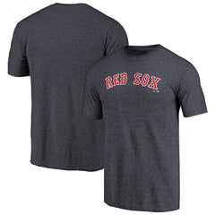 Boston Red Sox Team Wordmark Tri-Blend T-Shirt - Navy - MLB Lifestyle