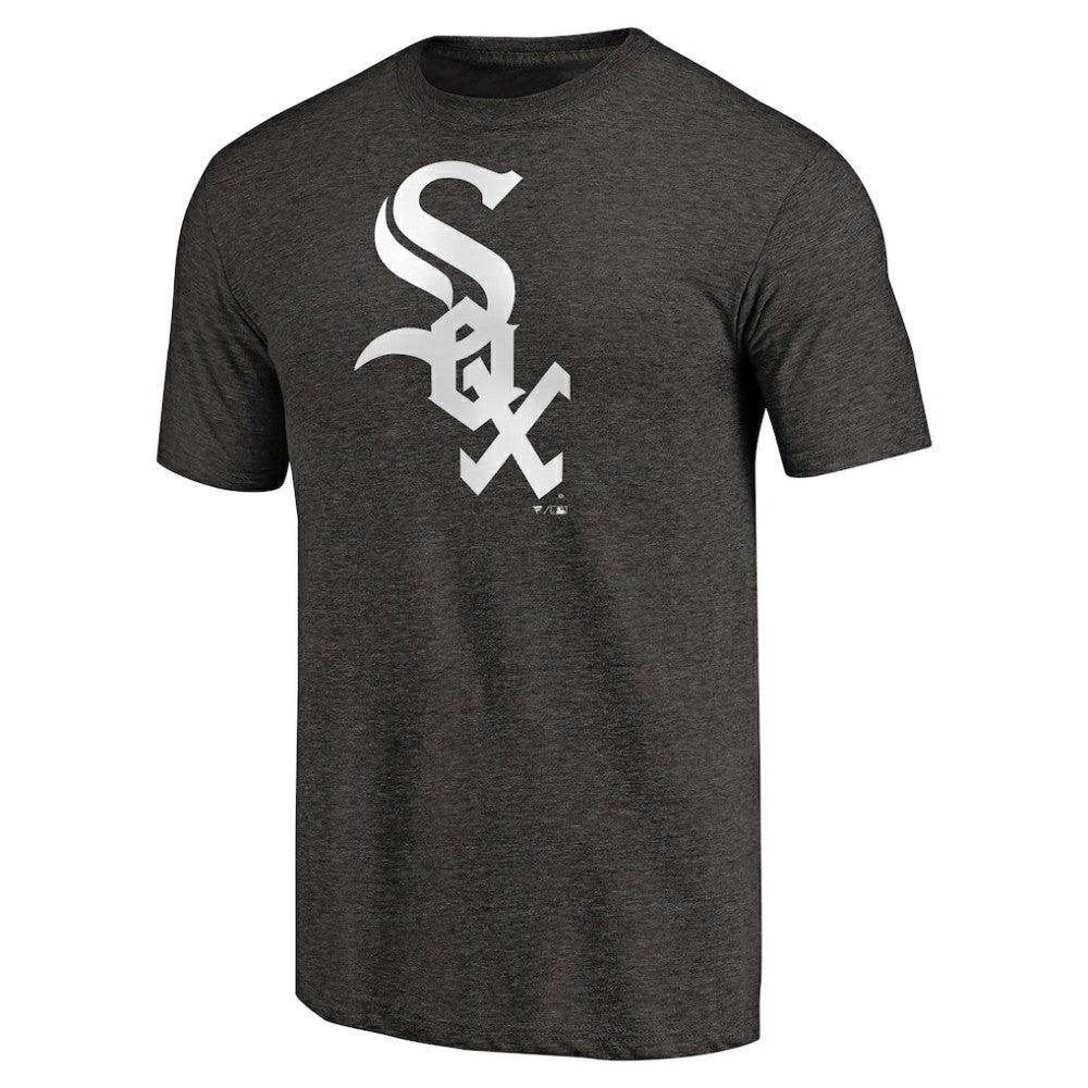 Chicago White Sox Team Wordmark Tri-Blend T-Shirt - Black - MLB Lifestyle