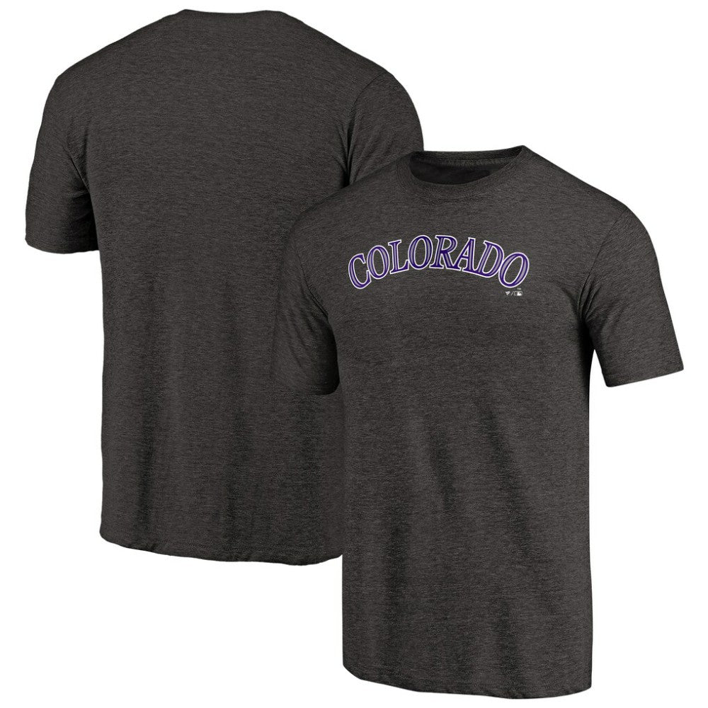 Colorado Rockies Team Wordmark Tri-Blend T-Shirt - Black - MLB Online