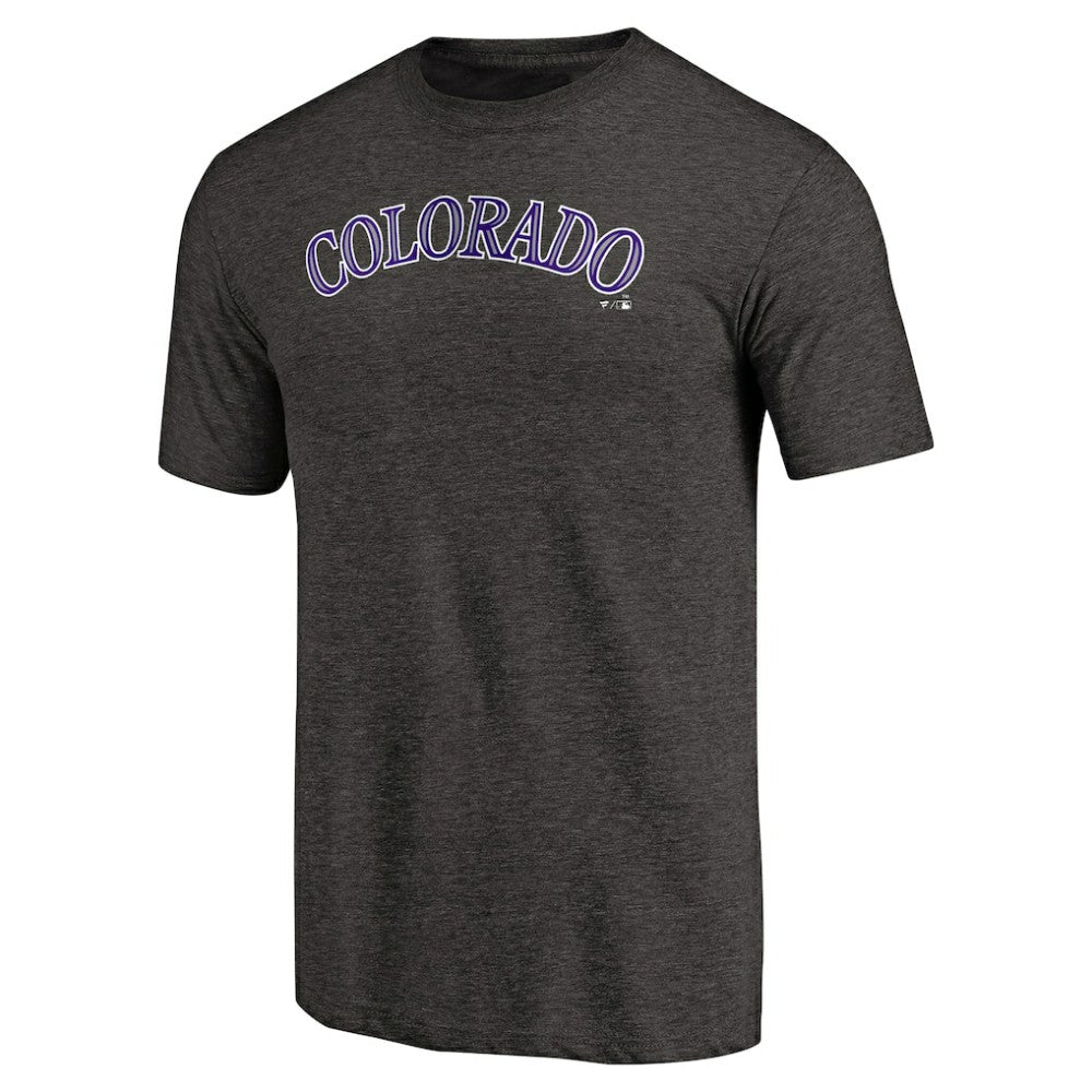 Colorado Rockies Team Wordmark Tri-Blend T-Shirt - Black - MLB Online