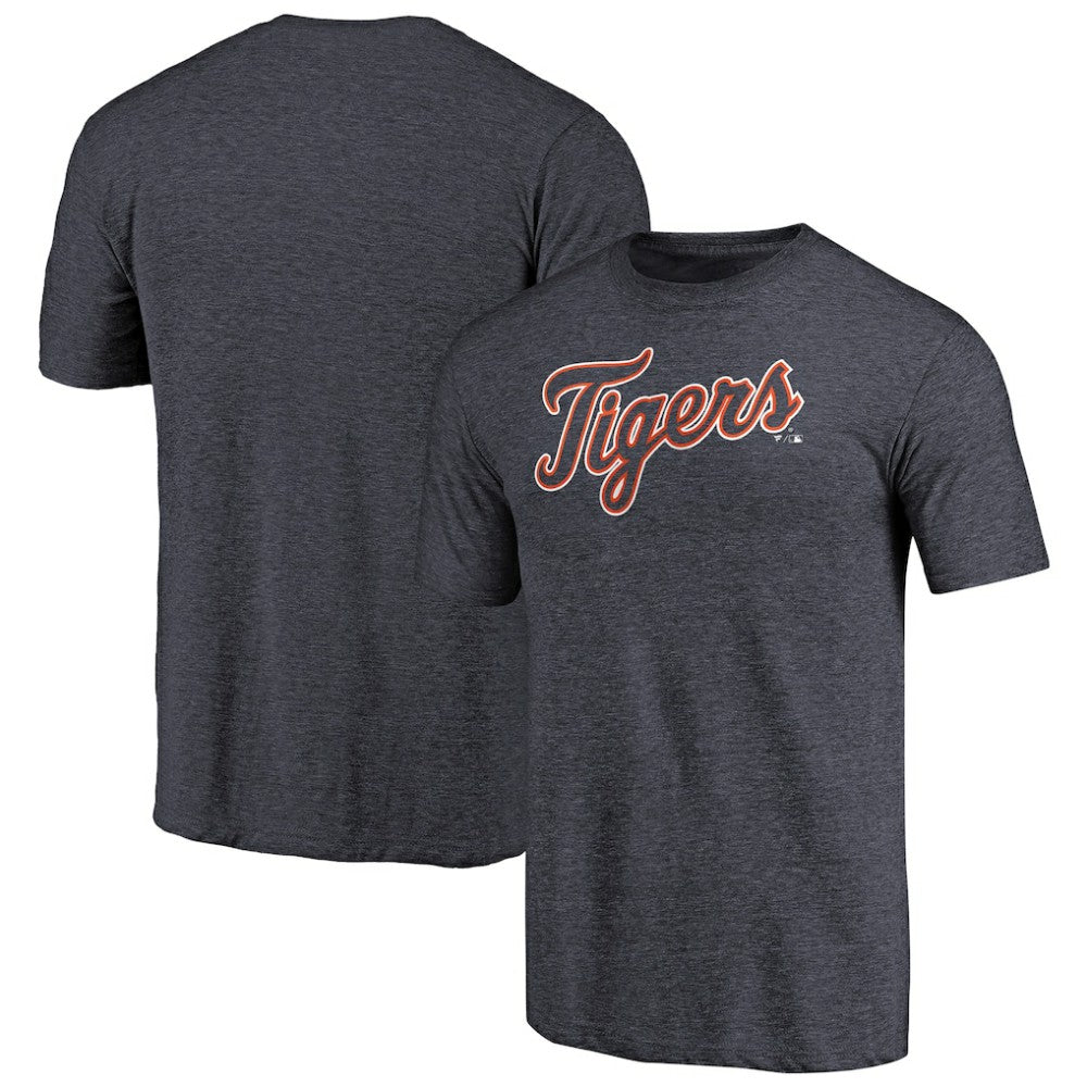 Detroit Tigers Team Wordmark Tri-Blend T-Shirt - Navy - MLB Sale