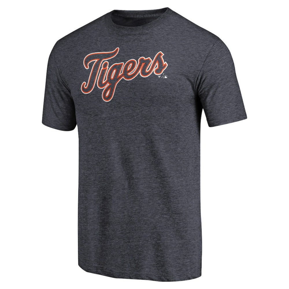 Detroit Tigers Team Wordmark Tri-Blend T-Shirt - Navy - MLB Sale