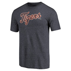 Detroit Tigers Team Wordmark Tri-Blend T-Shirt - Navy - MLB Sale