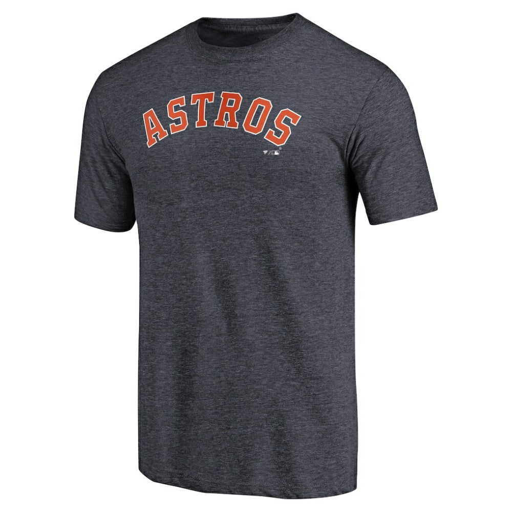 Houston Astros Team Wordmark Tri-Blend T-Shirt - Navy - MLB Lifestyle