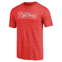 Philadelphia Phillies Team Wordmark Tri-Blend T-Shirt - Red - MLB Online