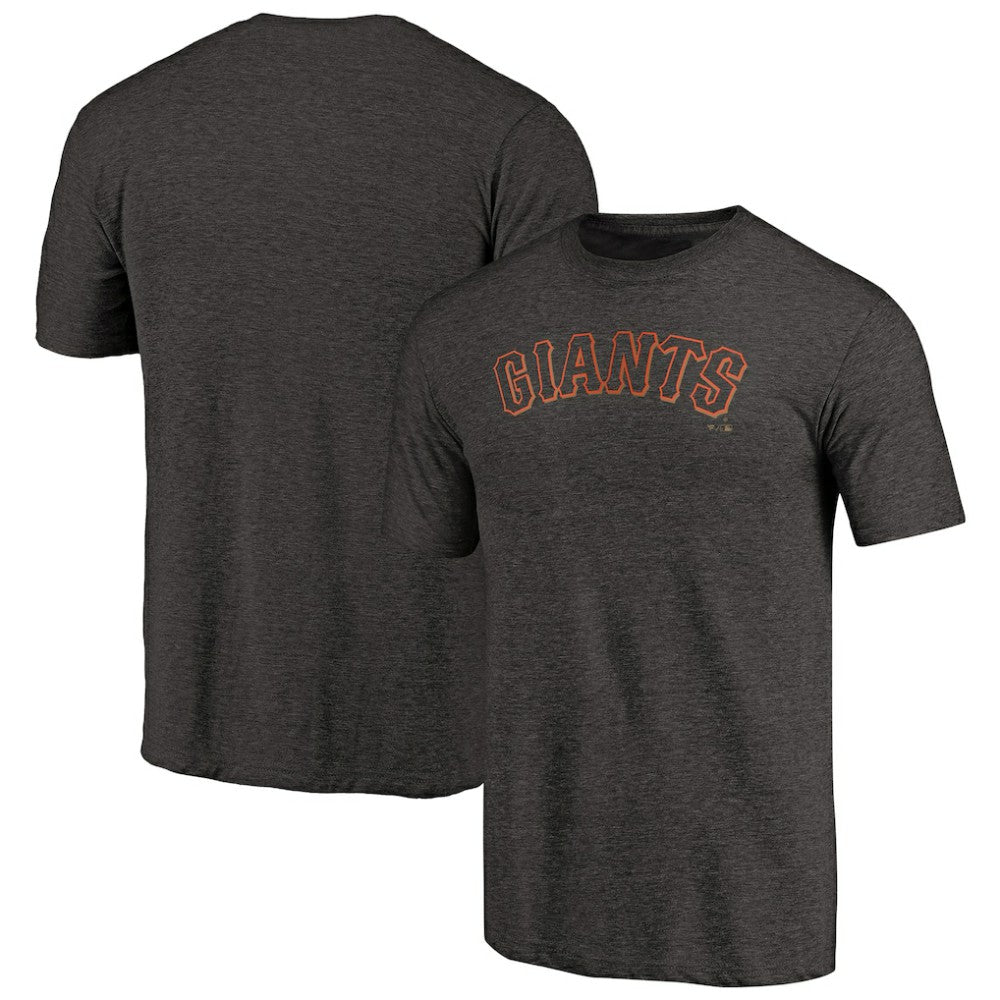 San Francisco Giants Team Wordmark Tri-Blend T-Shirt - Black - MLB Lifestyle