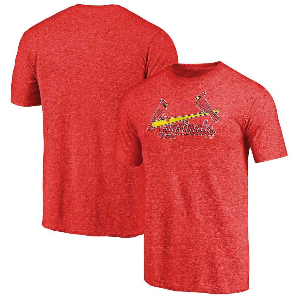 St. Louis Cardinals Team Wordmark Tri-Blend T-Shirt - Red - MLB Lifestyle