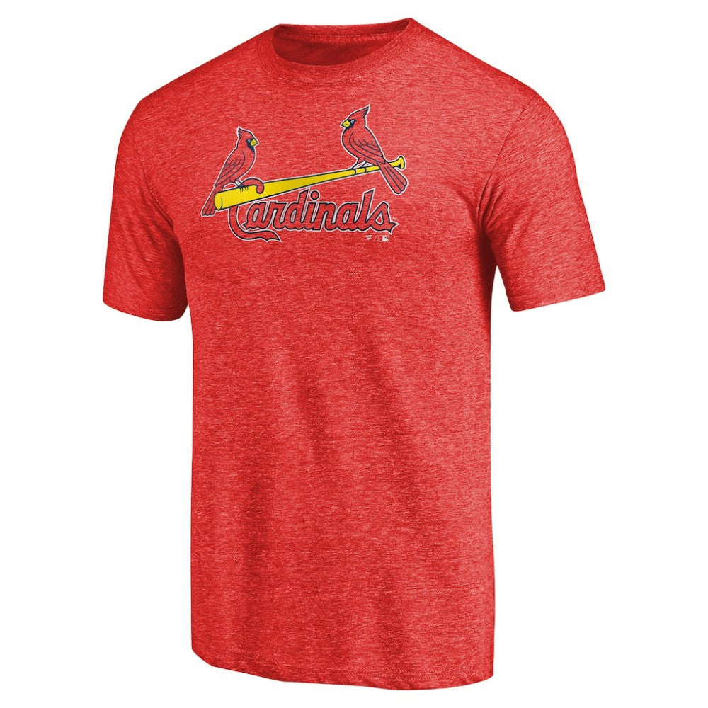St. Louis Cardinals Team Wordmark Tri-Blend T-Shirt - Red - MLB Lifestyle