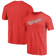 Washington Nationals Team Wordmark Tri-Blend T-Shirt - Red - MLB Online