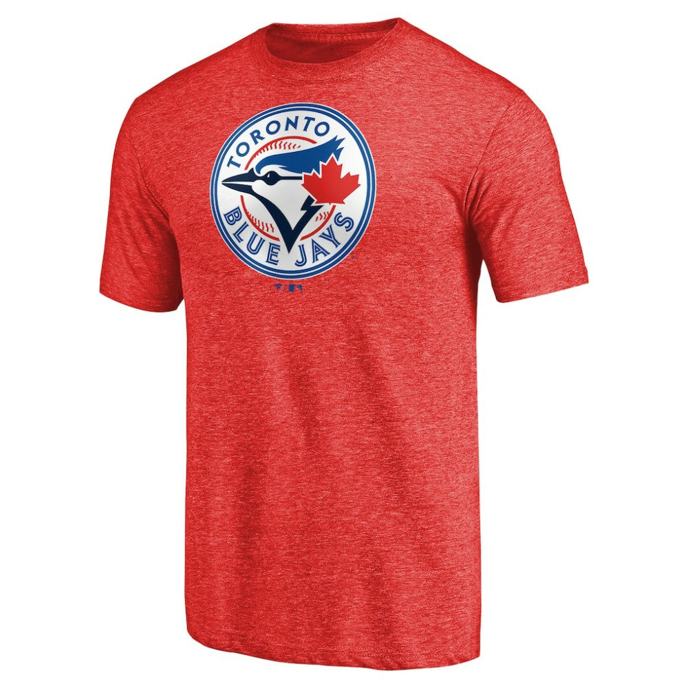 Toronto Blue Jays Team Wordmark Tri-Blend T-Shirt - Red - MLB Sale