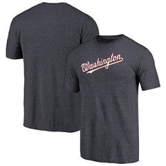 Washington Nationals Team Wordmark Tri-Blend T-Shirt - Navy - MLB Online