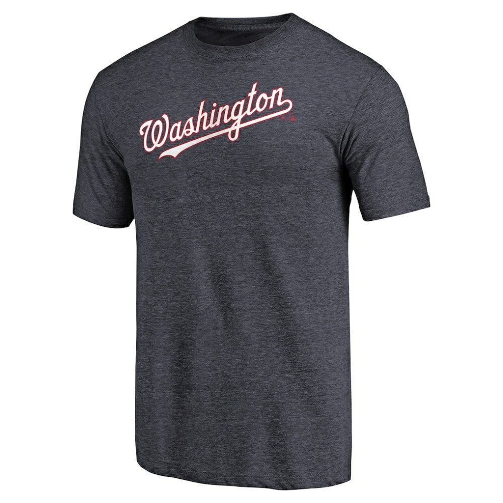Washington Nationals Team Wordmark Tri-Blend T-Shirt - Navy - MLB Online
