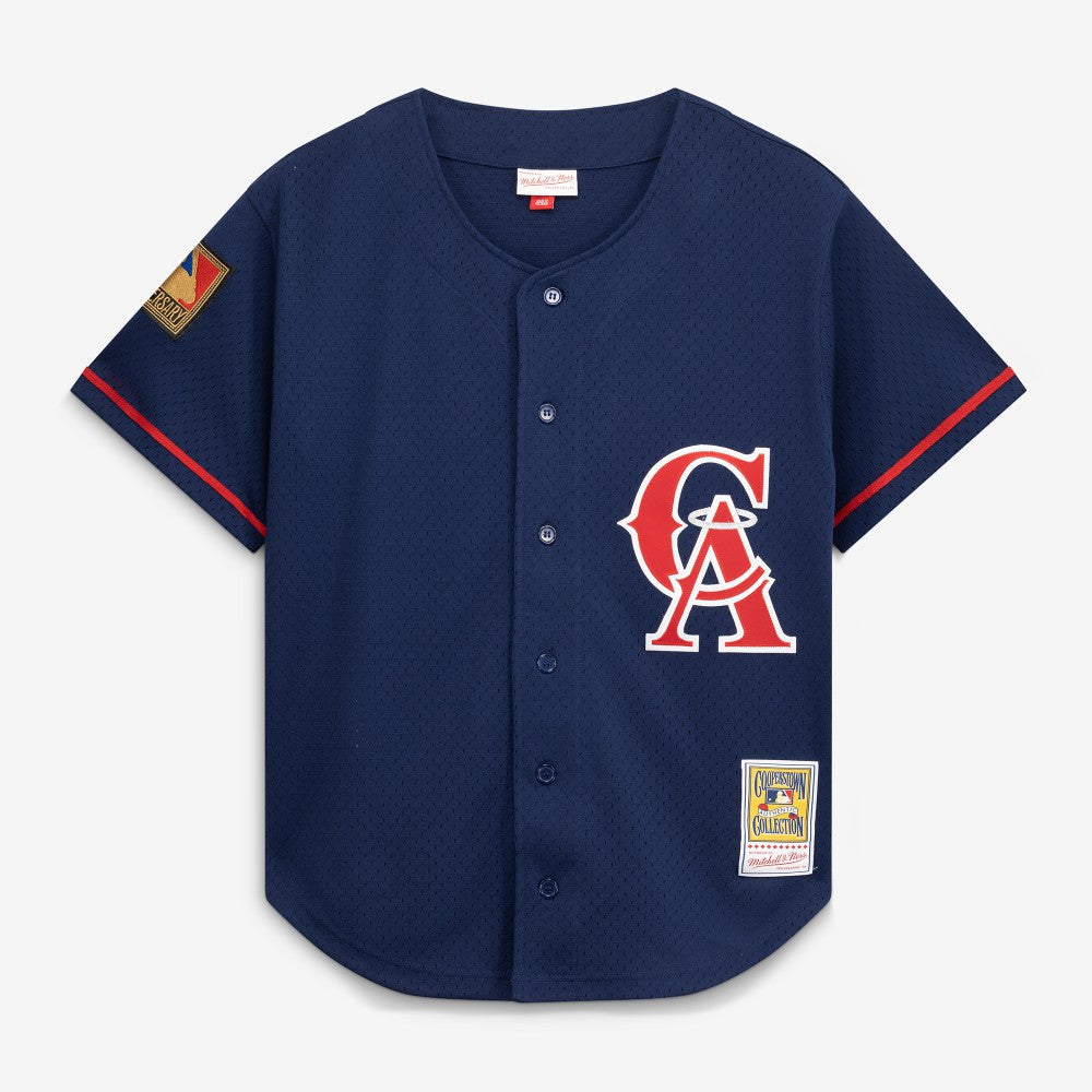 Bo Jackson California Angels Mitchell & Ness Cooperstown Collection Mesh Batting Practice Button-Up Jersey - Navy - Mitchell & Ness on Sale