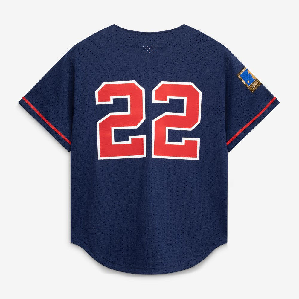 Bo Jackson California Angels Mitchell & Ness Cooperstown Collection Mesh Batting Practice Button-Up Jersey - Navy - Mitchell & Ness on Sale