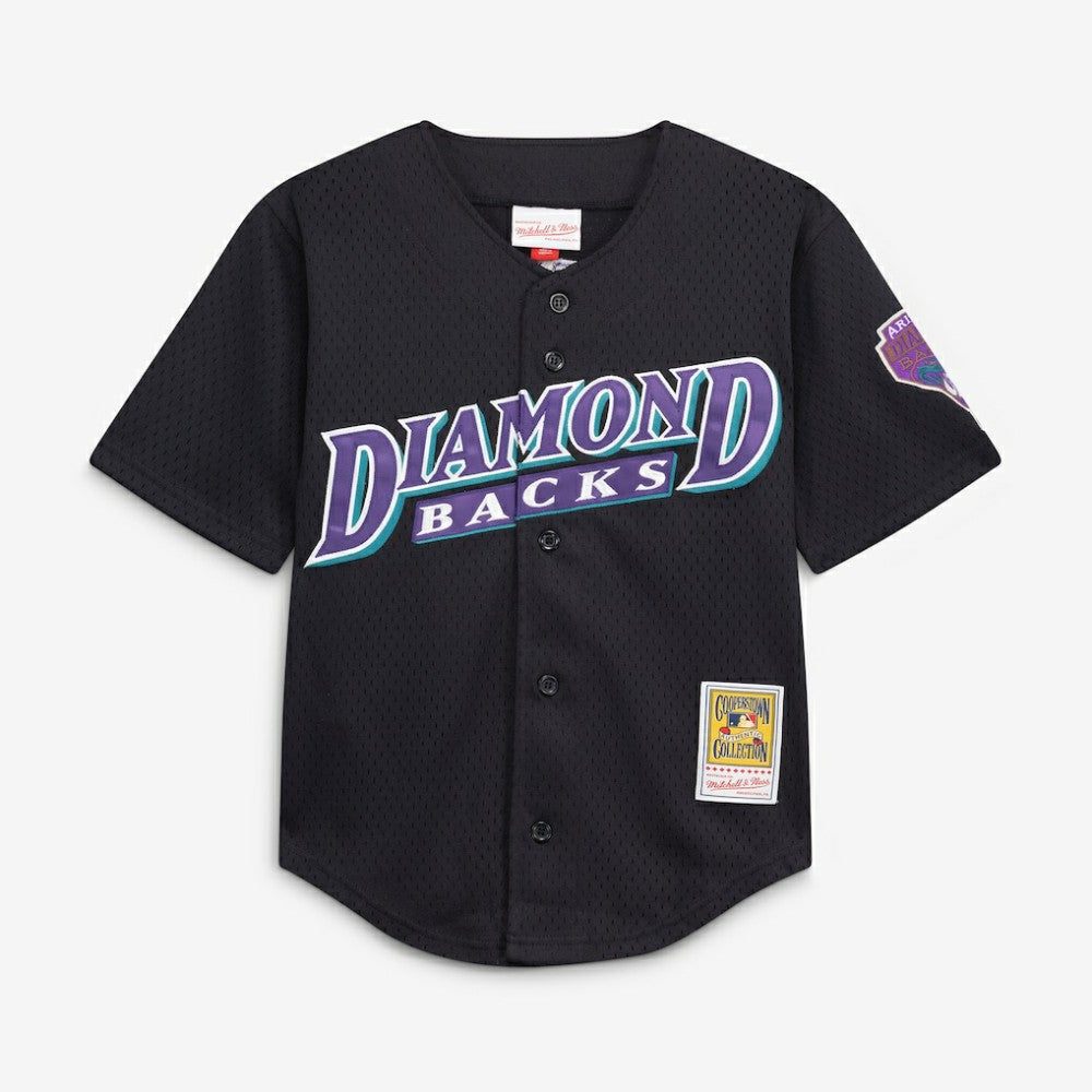 Randy Johnson Arizona Diamondbacks Mitchell & Ness Youth Cooperstown Collection Mesh Batting Practice Jersey - Black - Mitchell & Ness on Sale