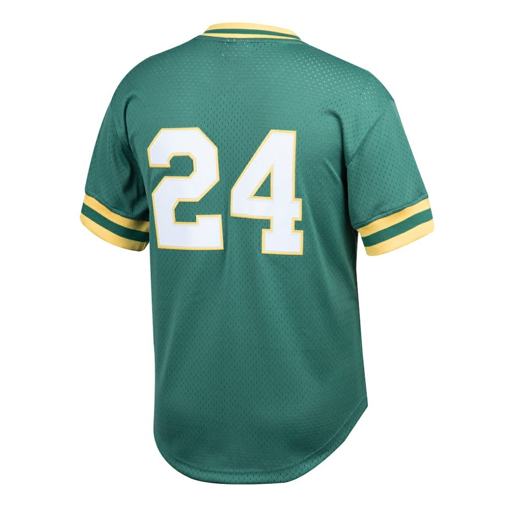 Rickey Henderson Athletics Mitchell & Ness Youth Cooperstown Collection Mesh Batting Practice Jersey - Green - Mitchell & Ness Discount