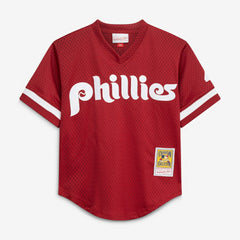 Lenny Dykstra Philadelphia Phillies Mitchell & Ness Youth Cooperstown Collection Mesh Batting Practice Jersey - Burgundy - Mitchell & Ness Sale