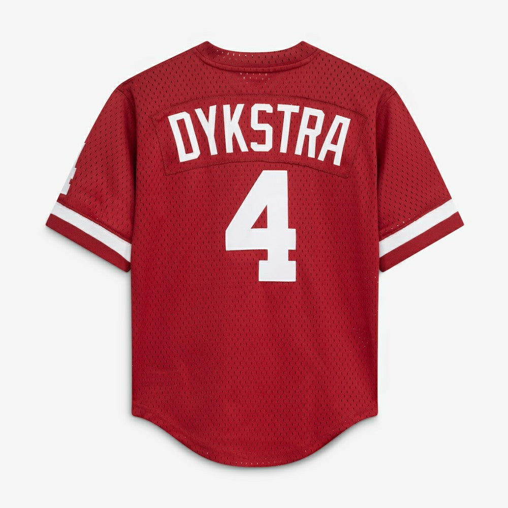 Lenny Dykstra Philadelphia Phillies Mitchell & Ness Youth Cooperstown Collection Mesh Batting Practice Jersey - Burgundy - Mitchell & Ness Sale