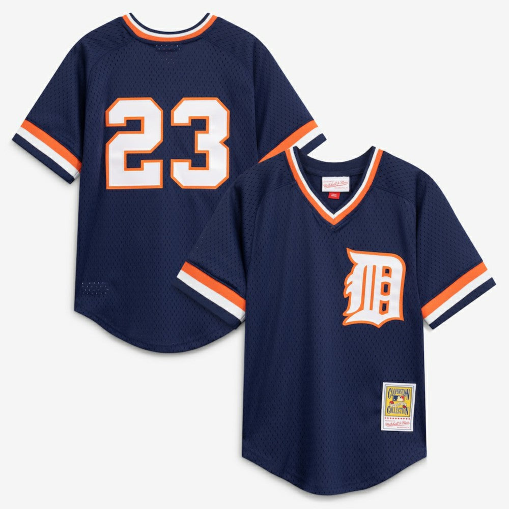 Kirk Gibson Detroit Tigers Mitchell & Ness Youth Cooperstown Collection Mesh Batting Practice Jersey - Navy - Mitchell & Ness Lifestyle