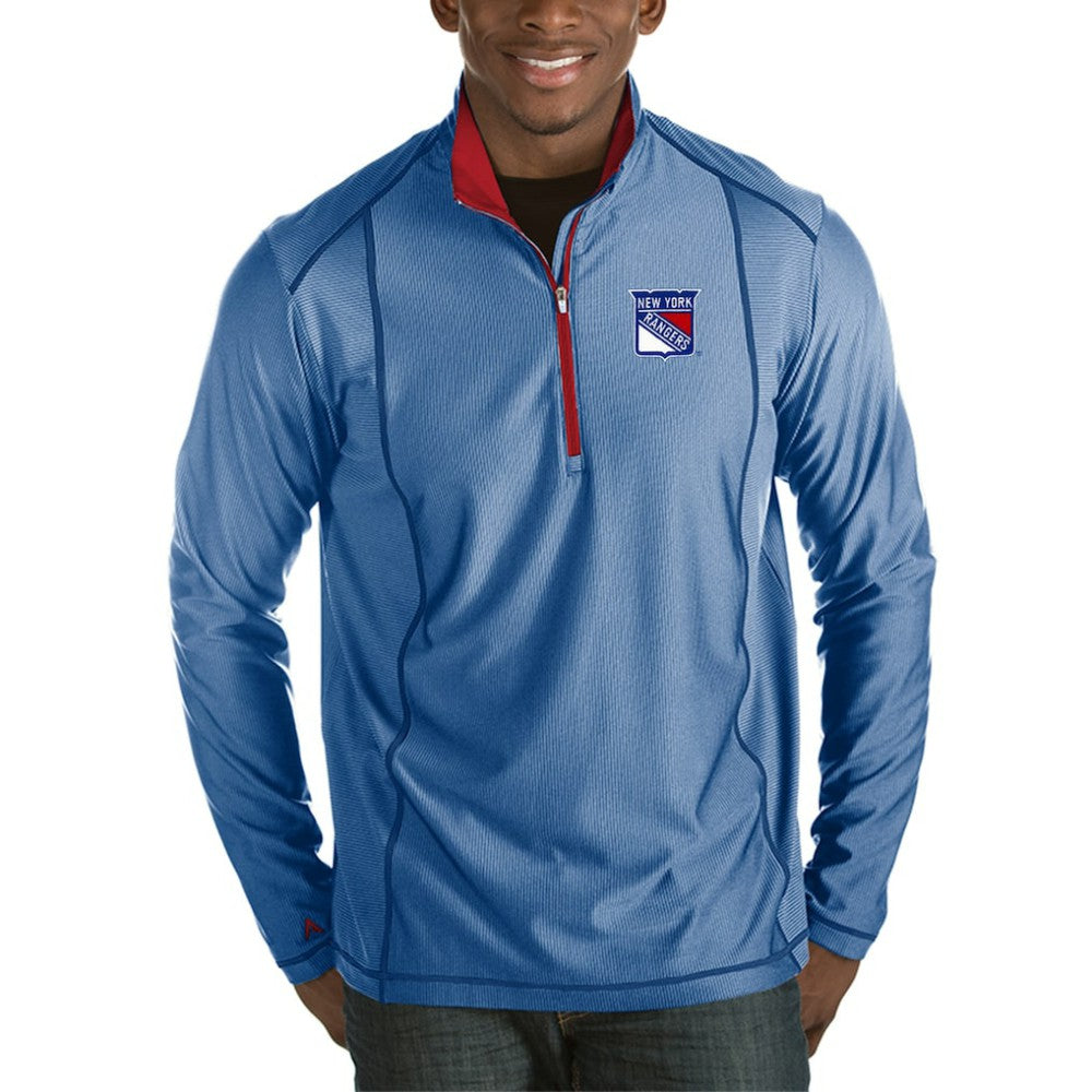 New York Rangers Antigua Tempo Desert Dry Half-Zip Pullover Jacket - Heather Royal - NHL 3289978