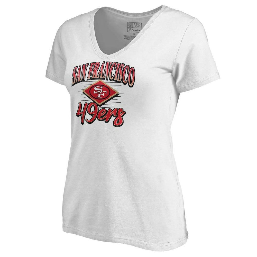 San Francisco 49ers Women's Artifact V-Neck T-Shirt White