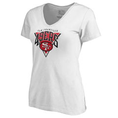 San Francisco 49ers Women's Frontline V-Neck T-Shirt White
