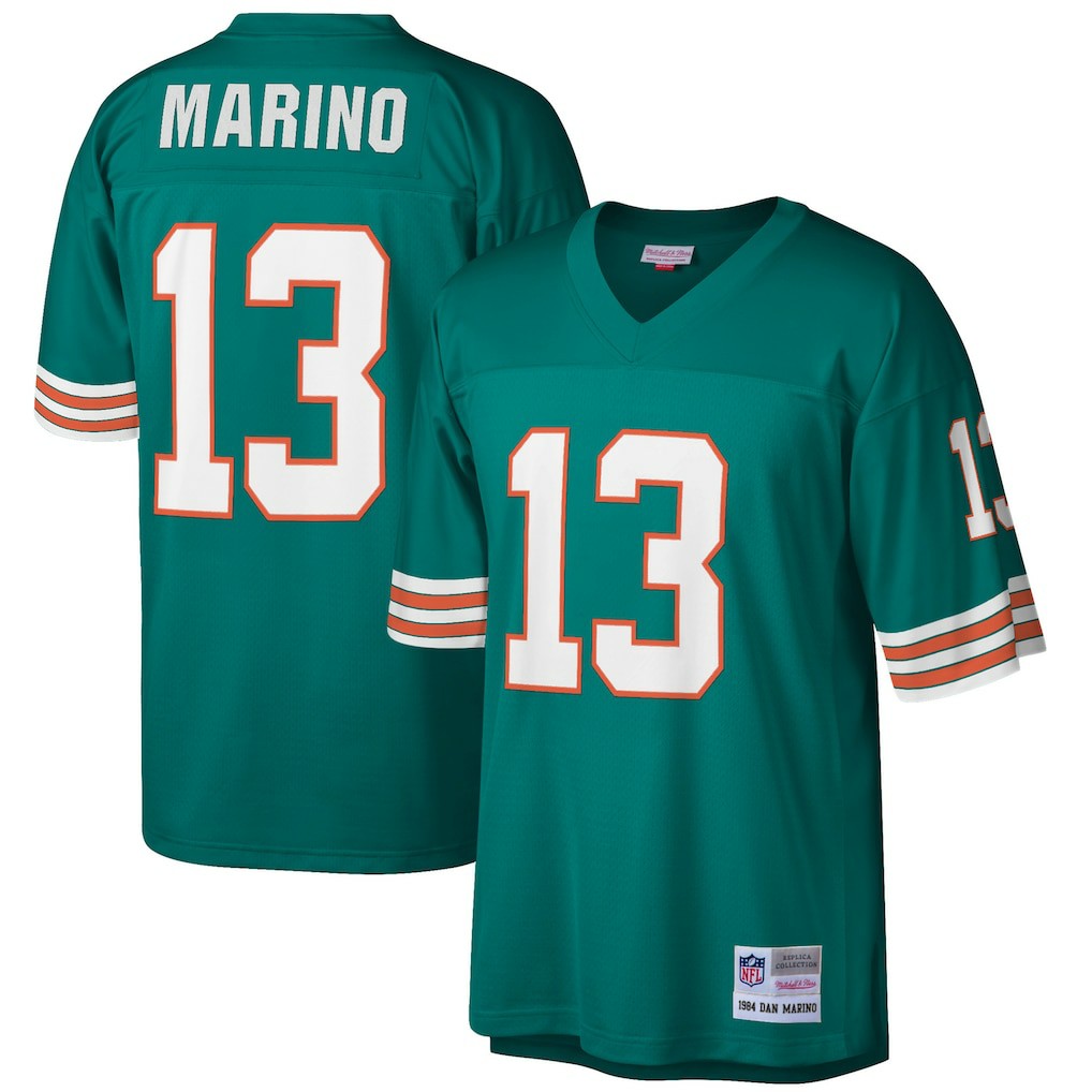 Mitchell & Ness Dan Marino Miami Dolphins Big & Tall 1984 Retired Player Replica Jersey Aqua