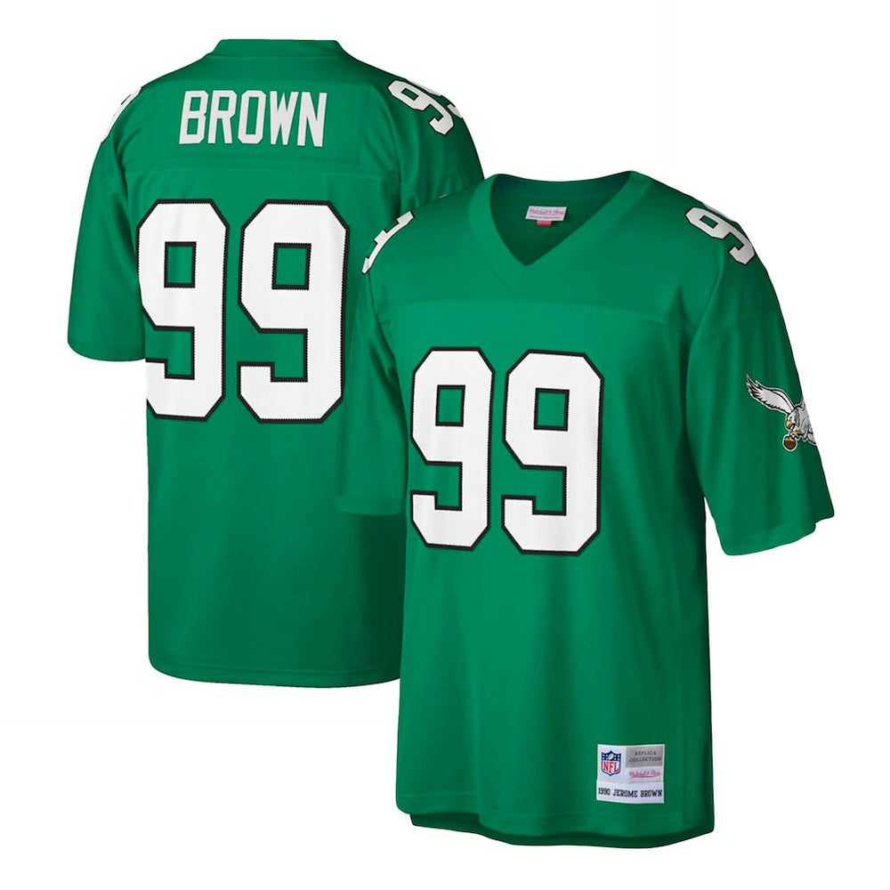 Mitchell & Ness Jerome Brown Philadelphia Eagles Big & Tall 1990 Retired Player Replica Jersey Kelly Green