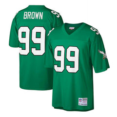 Mitchell & Ness Jerome Brown Philadelphia Eagles Big & Tall 1990 Retired Player Replica Jersey Kelly Green