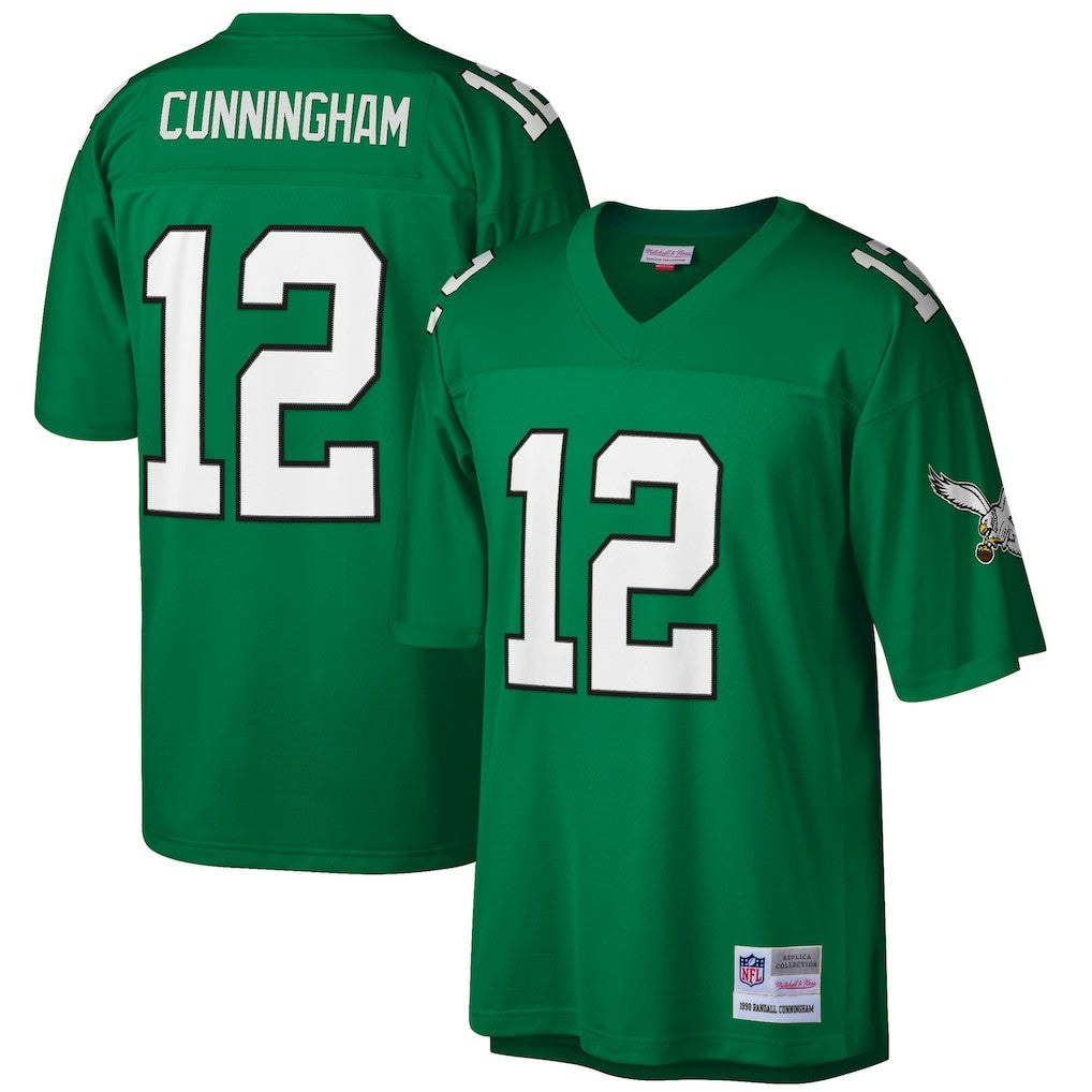 Mitchell & Ness Randall Cunningham Philadelphia Eagles Big & Tall 1990 Retired Player Replica Jersey Kelly Green