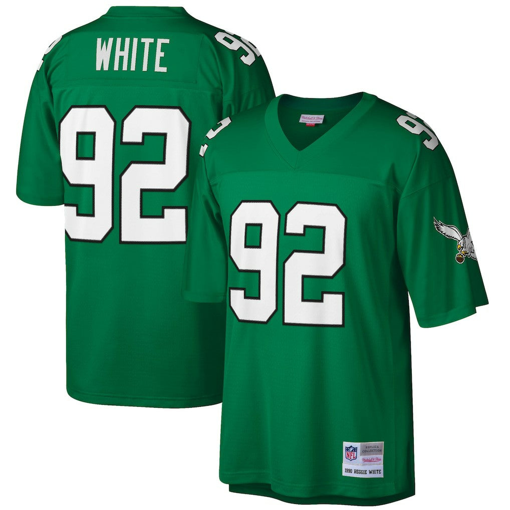 Mitchell & Ness Reggie White Philadelphia Eagles Big & Tall 1990 Retired Player Replica Jersey Kelly Green