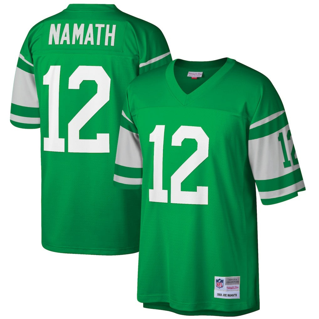 Mitchell & Ness Joe Namath New York Jets Big & Tall 1968 Retired Player Replica Jersey Green