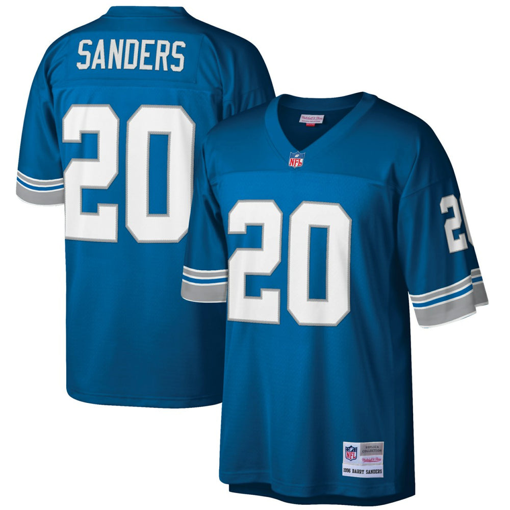 Mitchell & Ness Barry Sanders Detroit Lions Big & Tall 1996 Retired Player Replica Jersey Blue
