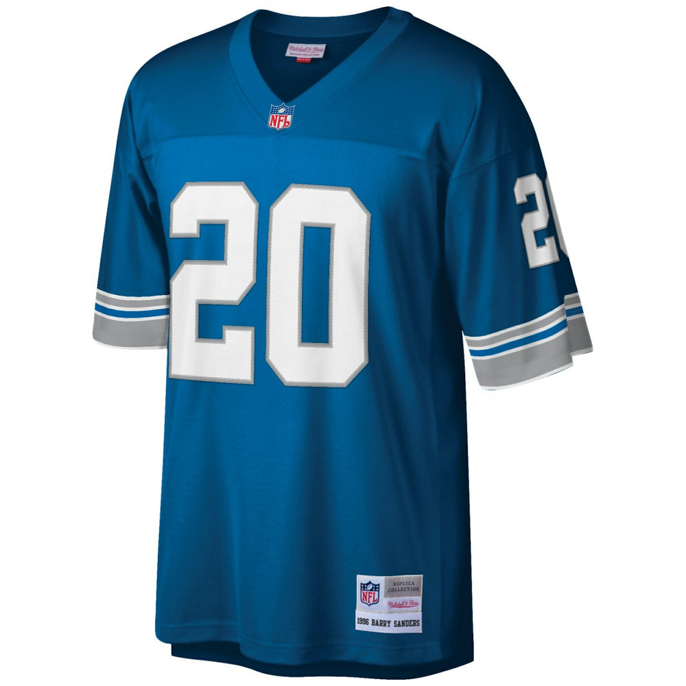 Mitchell & Ness Barry Sanders Detroit Lions Big & Tall 1996 Retired Player Replica Jersey Blue