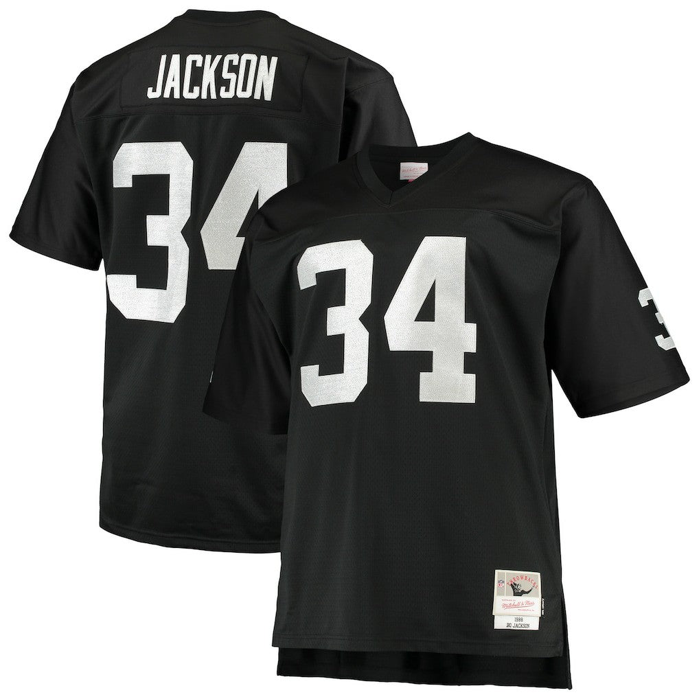 Mitchell & Ness Bo Jackson Las Vegas Raiders Big & Tall 1988 Retired Player Replica Jersey Black