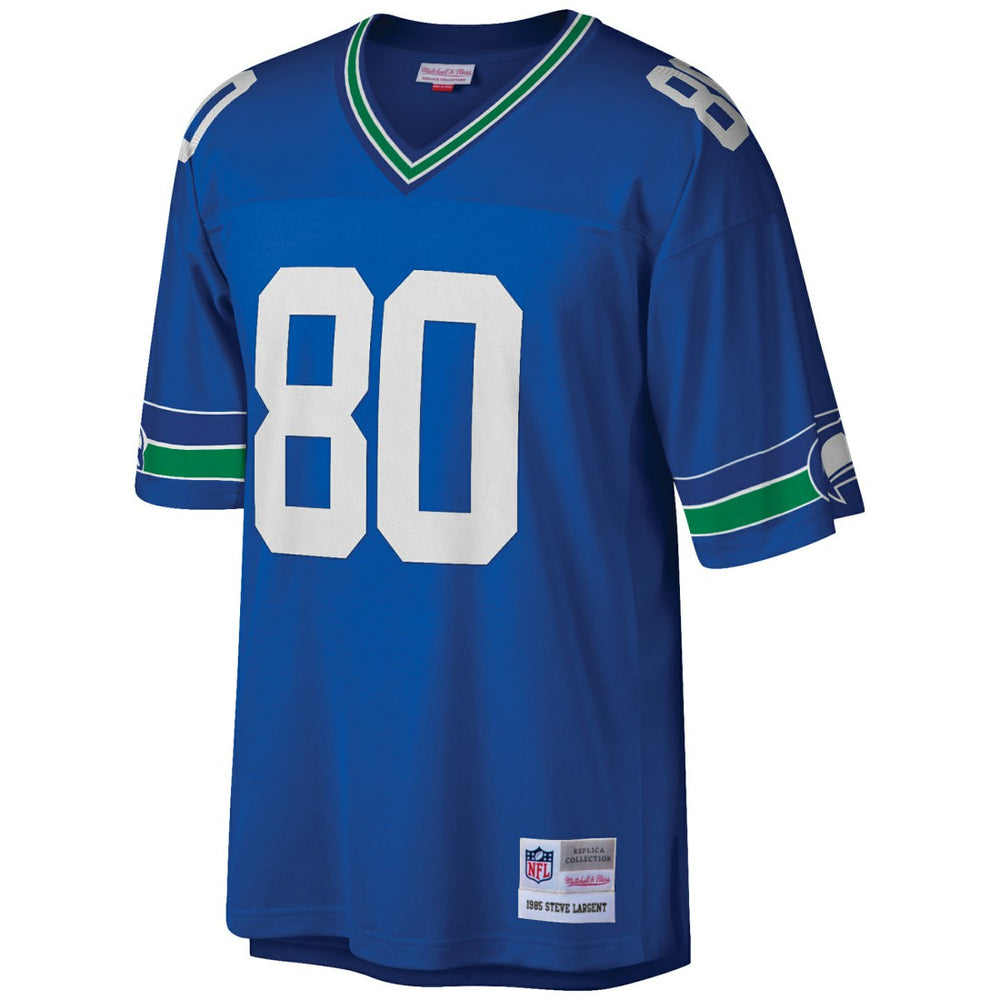 Mitchell & Ness Steve Largent Seattle Seahawks Big & Tall 1985 Retired Player Replica Jersey Royal